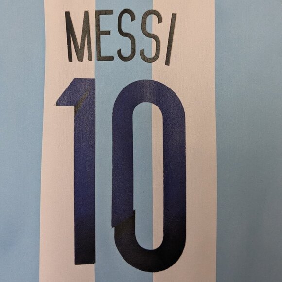 Argentina AFA Soccer Jersey Messi Mens Light Blue White Stripes Size Small . - Picture 5 of 8